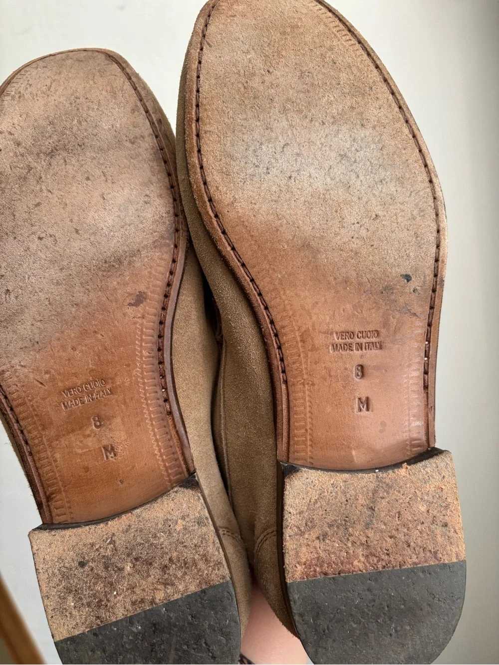 John W. Nordstrom Taupe Suede Penny Loafers